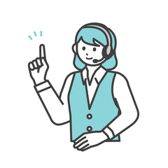 コールセンターのオペレーターの女性イラスト素材