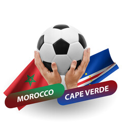 Soccer football competition match, national teams morocco vs cape verde