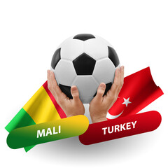 Soccer football competition match, national teams mali vs turkey