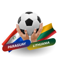 Soccer football competition match, national teams paraguay vs ukraine