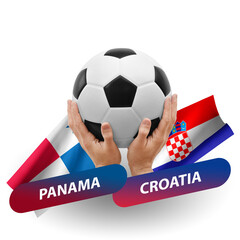 Soccer football competition match, national teams panama vs croatia