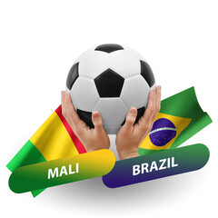 Soccer football competition match, national teams mali vs brazil