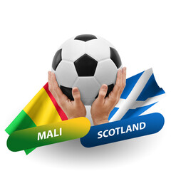 Soccer football competition match, national teams mali vs scotland