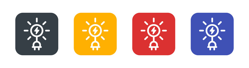 Charging energy icon set. Vector illustration