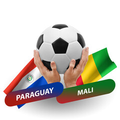 Soccer football competition match, national teams paraguay vs mali