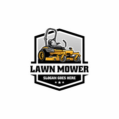 lawn mower - lawn care isolated logo vector	