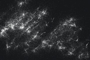 Dark Messy Dust Overlay Distress Background. Easy To Create Abstract Dotted, Scratched, Vintage Effect With Noise And Grain