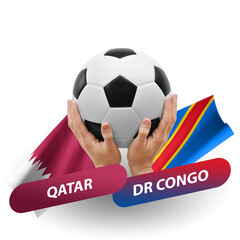 Soccer football competition match, national teams qatar vs dr congo