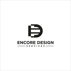 Initial Letter ED or DE Logo Design vector Template.