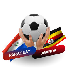 Soccer football competition match, national teams paraguay vs uganda