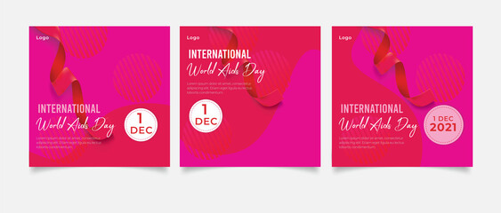 Naklejka premium Worlds aids day for social media post or banner template