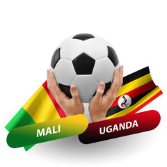 Soccer football competition match, national teams mali vs uganda