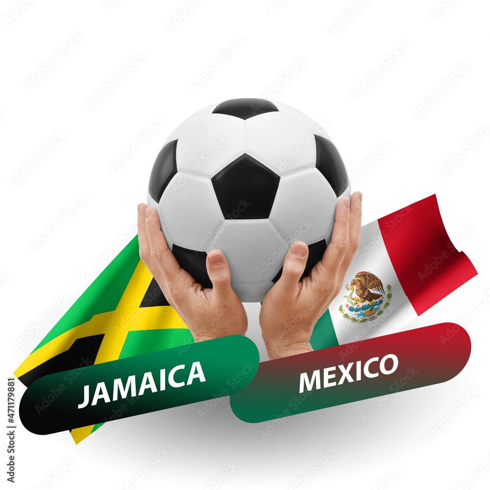 Wall mural Soccer football competition match, national teams jamaica vs mexico