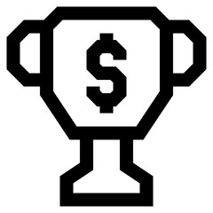 finance trophy icon illustration
