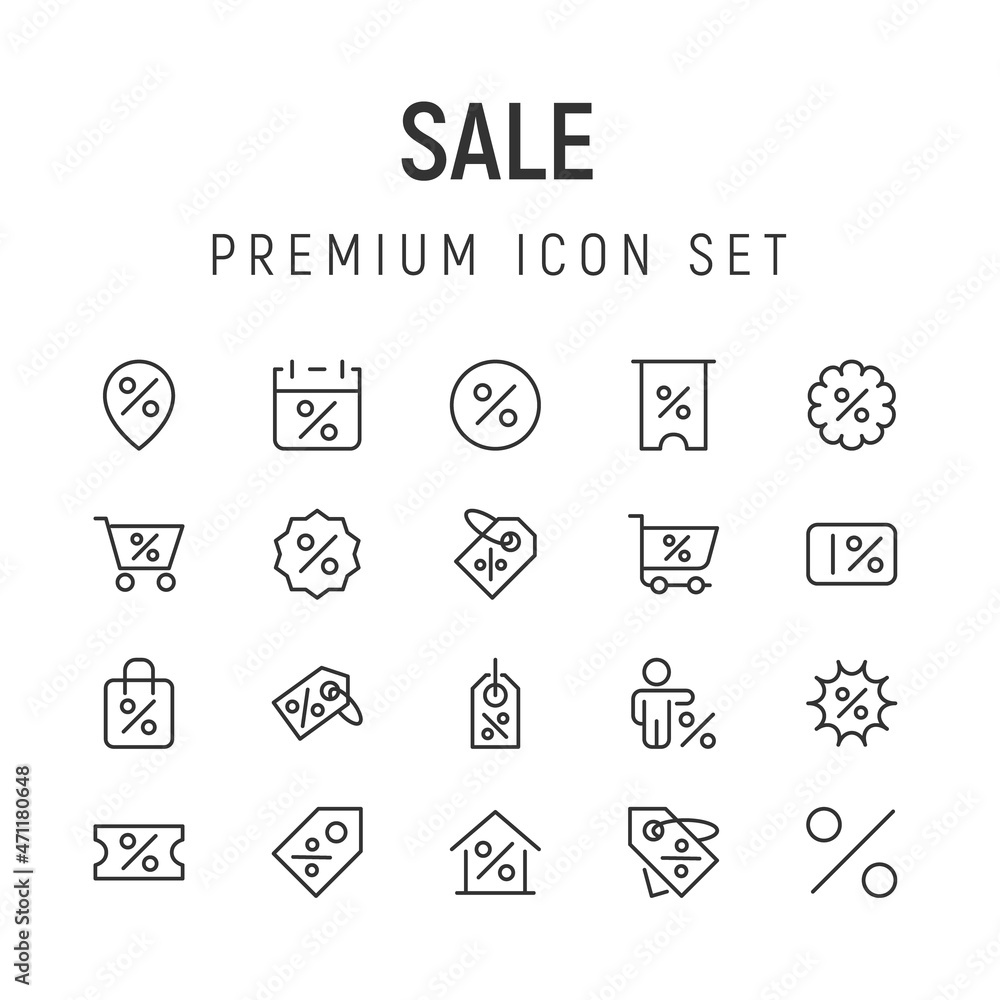 Canvas Prints premium pack of sale line icons.