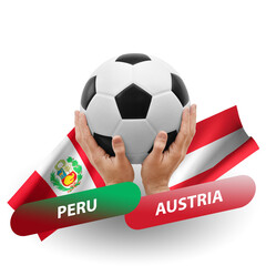 Soccer football competition match, national teams peru vs austria