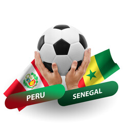 Soccer football competition match, national teams peru vs senegal