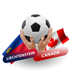 Soccer football competition match, national teams liechtenstein vs canada