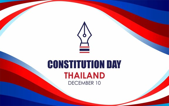 Thailand constitution day banner, vector illustration. Thai holiday 10th of December 