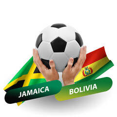 Soccer football competition match, national teams jamaica vs bolivia