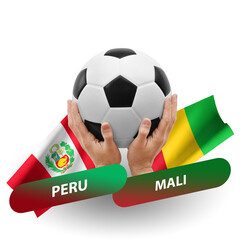 Soccer football competition match, national teams peru vs mali