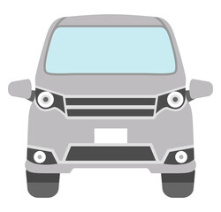 Car front view icon - gray minivan