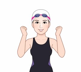 Obraz na płótnie Canvas 水泳選手の女性
