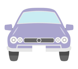 Car front view icon - purple retro style car