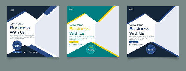 Digital business marketing social media post or square web banner template