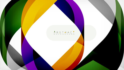 Abstract square shape with overlapping waves, minimal geometric background. Vector Illustration For Wallpaper, Banner, Background, Landing Page