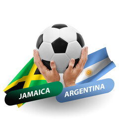 Soccer football competition match, national teams jamaica vs argentina