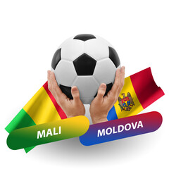 Soccer football competition match, national teams mali vs moldova