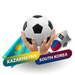 Soccer football competition match, national teams kazakhstan vs south korea