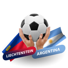 Soccer football competition match, national teams liechtenstein vs argentina