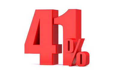 41 Percent off 3d Sign on White Background, Special Offer 41% Discount Tag, Sale Up to 41 Percent Off,big offer, Sale, Special Offer Label, Sticker, Tag, Banner, Advertising, offer Icon
