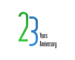23 years anniversary logo with high and thin style