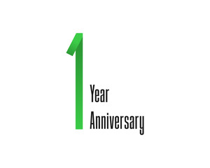 1 year anniversary logo with high and thin style