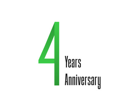 4 years anniversary logo with high and thin style