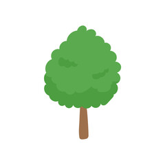 Vector green tree element. fertile forest for decoration