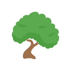 Vector green tree element. fertile forest for decoration