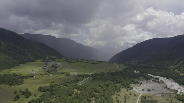 Aerial, Zemo Svaneti National Park, Georgia
