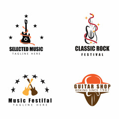 Guitar Wave Logo Template vector symbol nature