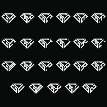 CGA to CGZ letter logo creative design, Multiple triple letter logo design