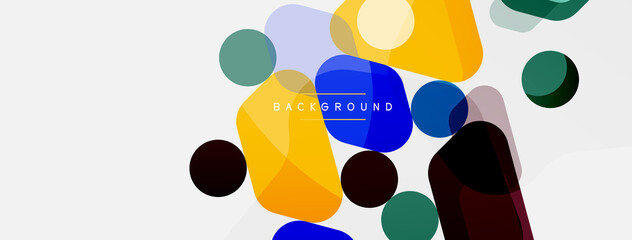 Abstract round geometric shapes and circles background. Trendy techno business template for wallpaper, banner, background or landing