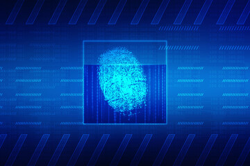 Fingerprint Scanning Technology Concept 2d Illustration
