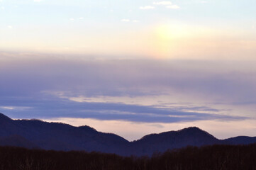 sunset in the mountains