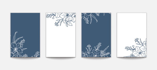 Set of background with leafs and flowers frame. Usable for banner, poster, invitation and more.