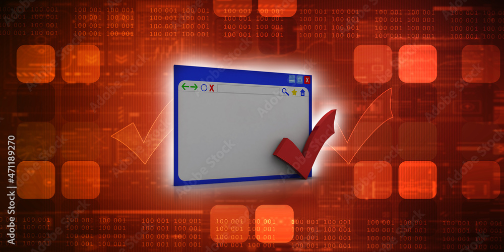 Poster 3d rendering minimize bar with tick