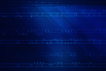 2d illustration abstract digital binary data on computer screen