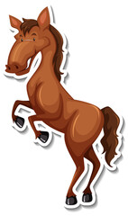 Horse farm animal cartoon sticker
